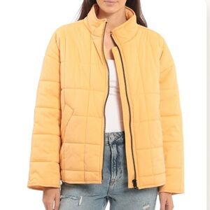 Avec Les Filles Women’s Oversize Box Water Resistant Quilted Jacket- Orangesicle